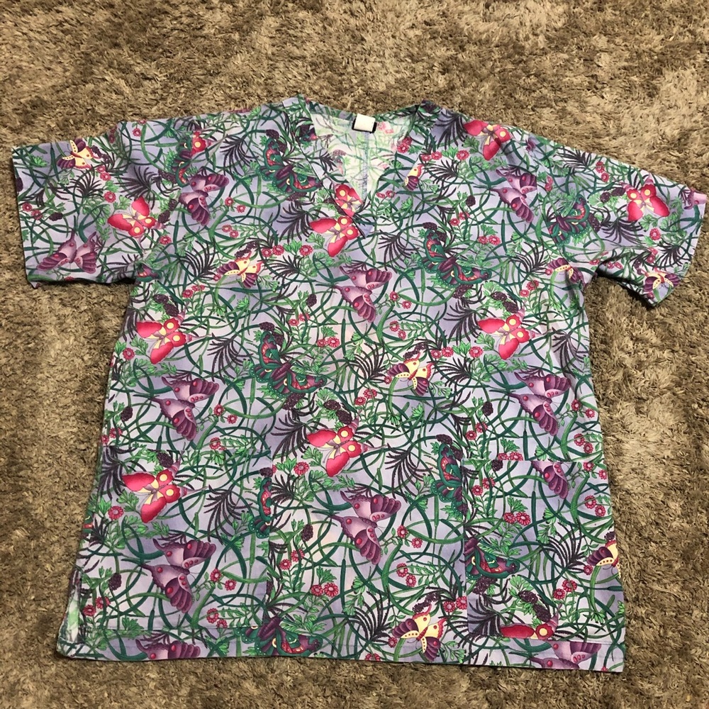 Butterfly scrub top